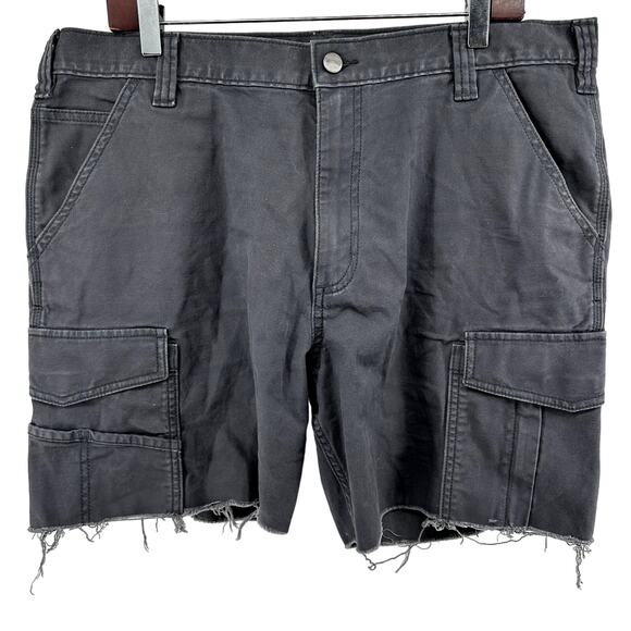 Carhartt Rugged Flex Cargo Cut Off Shorts Canvas Relaxed Fit Cotton Gray 38x7 - Picture 1 of 6